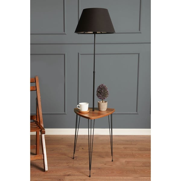 Pastatomas šviestuvas juodos spalvos/natūralios spalvos (aukštis 147 cm) su tekstiliniu gaubtu – Opviq lights-image-1