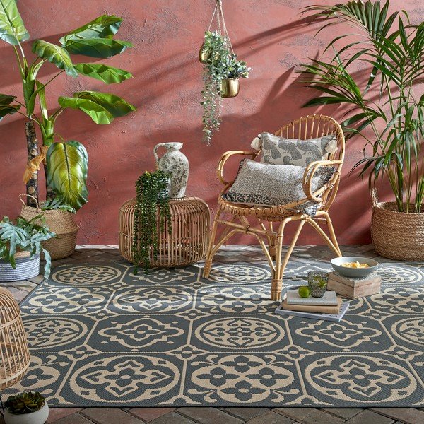 Pilkas lauko kilimas Flair Rugs Tile, 120 x 170 cm-image-1