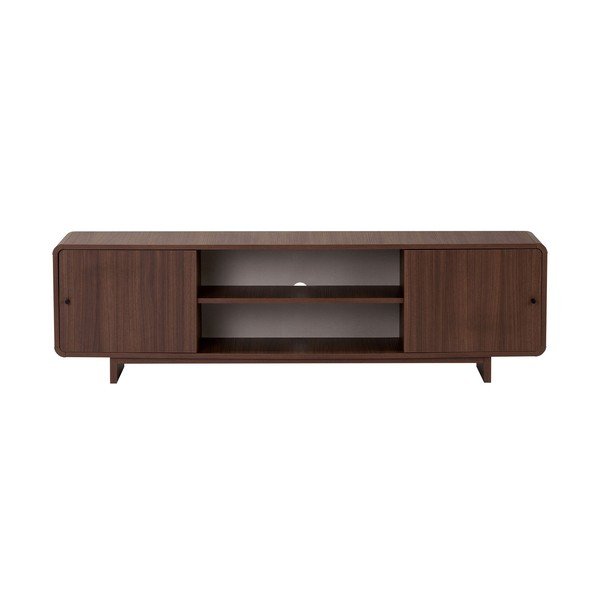 Tamsios natūralios spalvos TV spintelė iš riešutmedžio 180x52x34 cm Mirel – Nordure-image-4