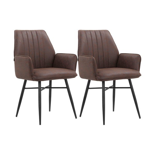 Rudos spalvos iš audinio valgomojo kėdžių komplektas 2 vnt. Anzo – Støraa-image-4