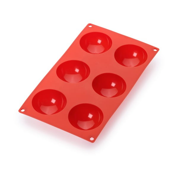 Raudona silikoninė forma 6 mini desertams Lékué