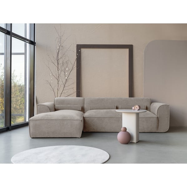 Kampinė sofa smėlio spalvos (su kairiuoju kampu) Flex Felix – Miuform-image-1