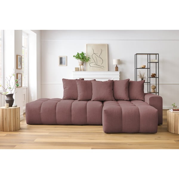 Rožinė kampinė sofa (dešinysis kampas) Mont-Blanc - Bobochic Paris-image-1