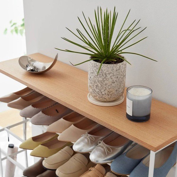 Baltos spalvos iš metalo batų lentyna 90,5x87x26 cm Tower – YAMAZAKI-image-2