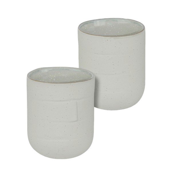 Puodeliai baltos spalvos iš akmens 2 vnt. 0.3 l Sand Grain – Mette Ditmer Denmark