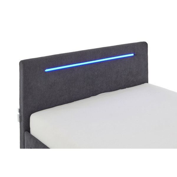 Tamsiai pilkos spalvos iš audinio vaikiška lova be grotelių 140x200 cm Circle – Meise Möbel-image-4