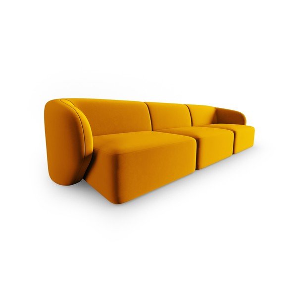 Garstyčių spalvos iš velveto sofa 266 cm Paolo – Milo Casa-image-2