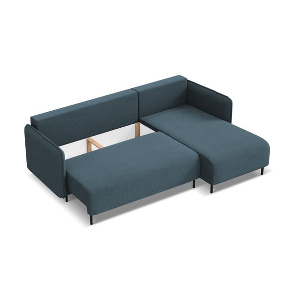 Mėlynos spalvos sulankstoma/su sandėliavimo vieta kampinė sofa (su dešiniuoju kampu) Luana – Makamii-image-3