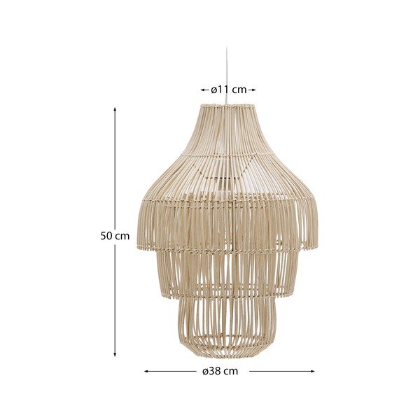 Natūralios spalvos iš rotango šviestuvo gaubtas ø 38 cm Janoa – Kave Home-image-4