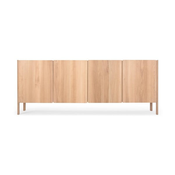 Natūralios spalvos iš ąžuolo masyvo šoninė spintelė 220x85x42 cm Dvor – Gazzda-image-2