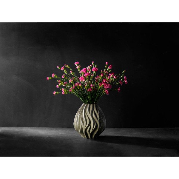 Pilkos spalvos porcelianinė vaza Morsø Flame, aukštis 23 cm-image-1