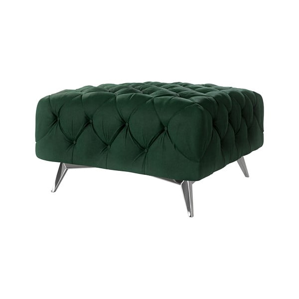 Tamsiai žalios spalvos iš velveto taburetė Chelsea – Ropez-image-1