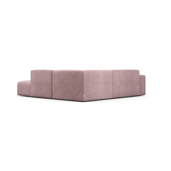 Rožinė aksominė kampinė sofa Marie Claire Home Karen, 260 cm, dešinysis kampas-image-4