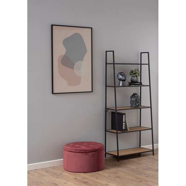 Koralinės rožinės spalvos aksomo pufas Actona Retina, ⌀ 60 cm-image-3