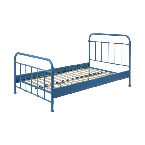 Mėlyna metalinė vaikiška lova Vipack New York, 120 x 200 cm