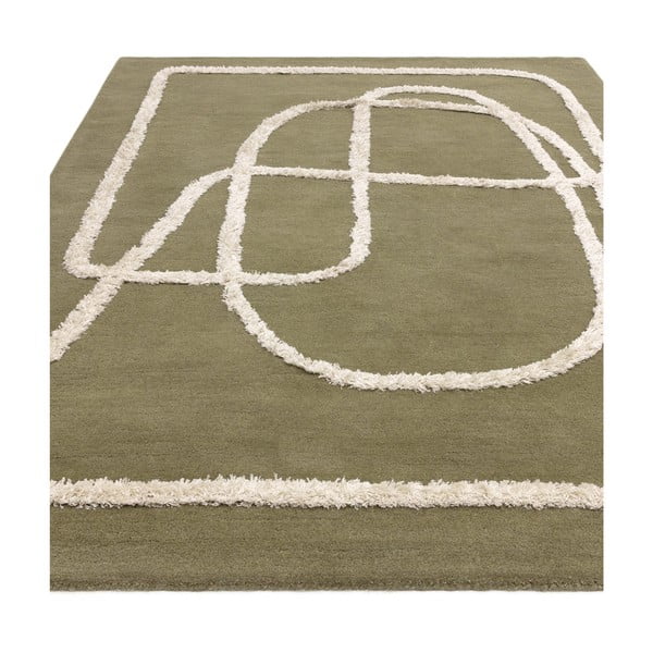 Rankų darbo iš vilnos kilimas žalios spalvos 160x230 cm Matrix – Asiatic Carpets-image-2