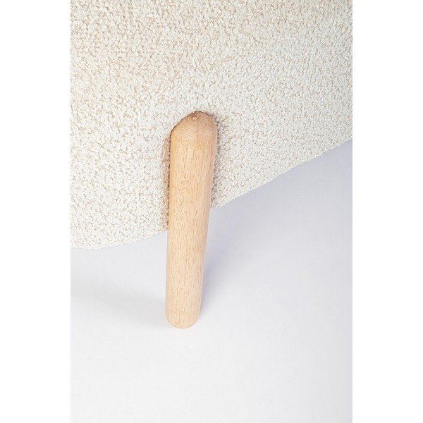 Kreminės spalvos paminkštinto audinio suolas iš boucle Dayla – Bizzotto-image-1