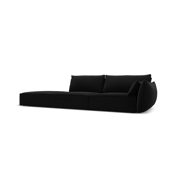 Juodos spalvos iš velveto sofa su dešiniuoju kampu 264 cm Vanda – Mazzini Sofas-image-2
