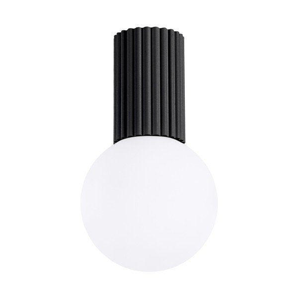 Juodos spalvos lubinis šviestuvas ø 12 cm su stiklo gaubtu Orbital – Sollux