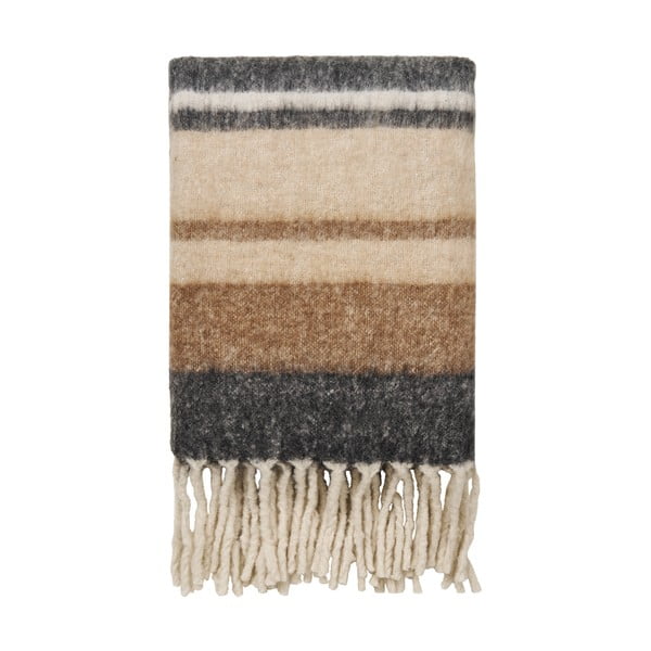 Rudos spalvos iš vilnos mišinio antklodė ir pledas 130x170 cm Carmel – House Nordic