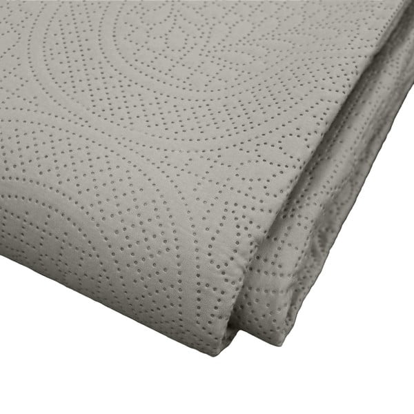 Iš mikropluošto dygsniuotas lovatiesės ir pagalvės užvalkalų rinkinys pilkos spalvos 240x220 cm Romane – douceur d'intérieur-image-1