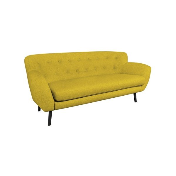 Geltona trijų vietų sofa "Kooko Home Rock-image-4