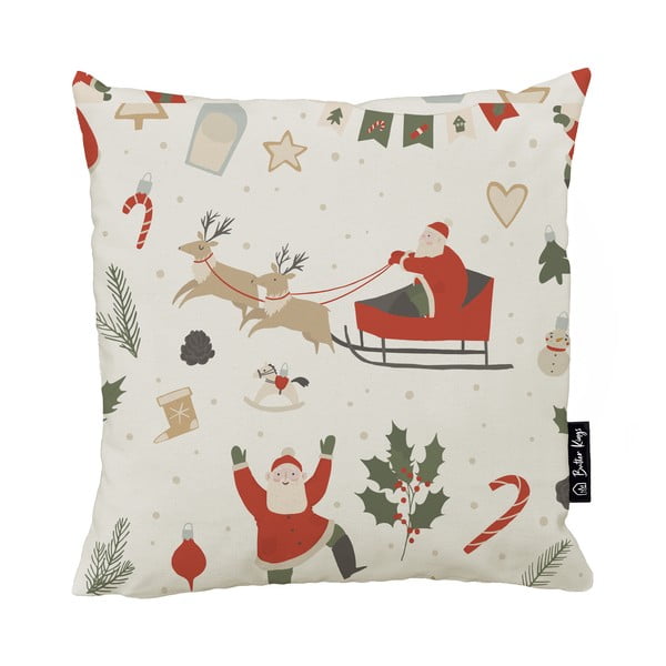 Dekoratyvinis pagalvės užvalkalas su Kalėdų motyvu 45x45 cm Happy Santa – Butter Kings
