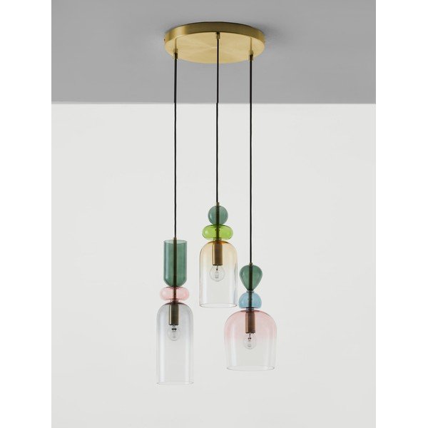Auksinės spalvos iš stiklo kabantis šviestuvas ø 42 cm Murano – Nova Luce-image-2