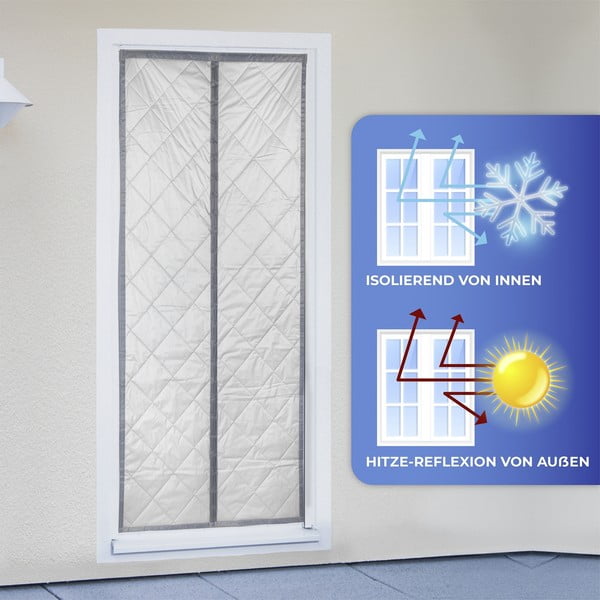 Termo užuolaida pilkos spalvos/sidabrinės spalvos durims 80x200 cm – Maximex-image-4