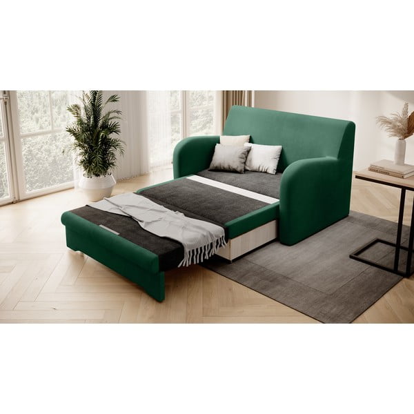 Žalios spalvos iš velveto sulankstoma sofa 130 cm Ario – ELTAP-image-2