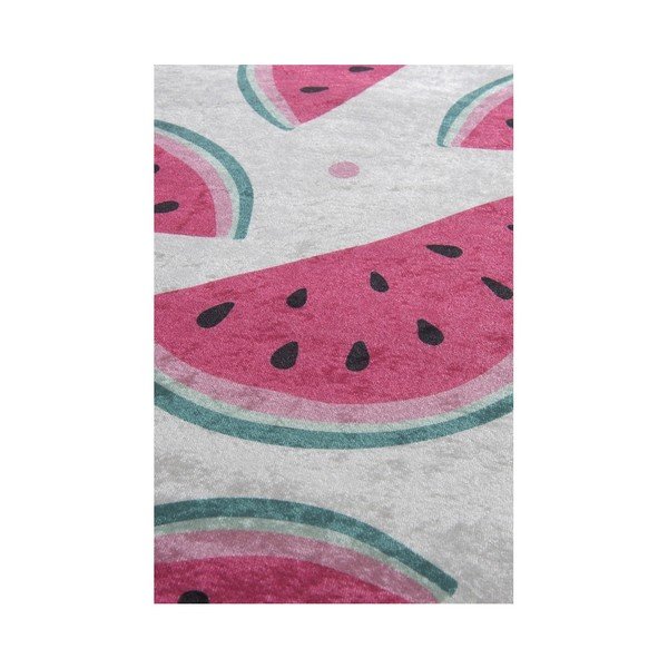 2 baltų ir rožinių vonios kambario kilimėlių rinkinys Tropica Watermelon-image-2