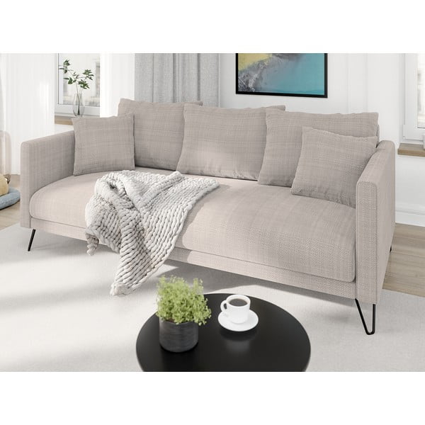 Šviesiai rudos spalvos iš šenilinio audinio sofa 200 cm Freya – Ropez-image-3
