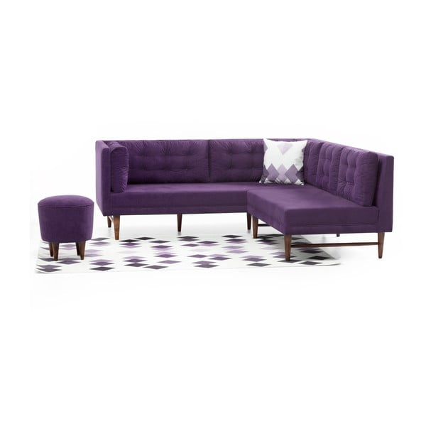Violetinė kampinė sofa Balcab Home Barbara