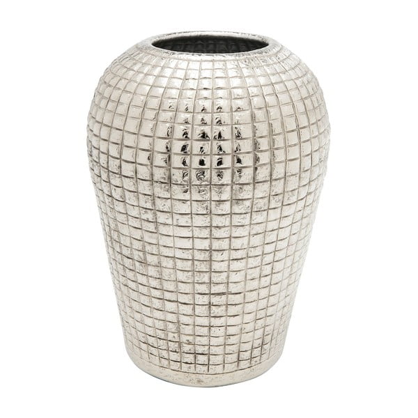 Sidabro spalvos aliuminio vaza "Kare Design Cubes", 29 cm aukščio