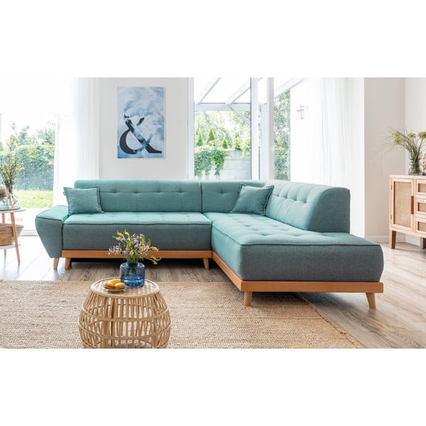 Sulankstoma kampinė sofa turkio spalvos (su dešiniuoju kampu) Dazzling Daisy – Miuform-image-1