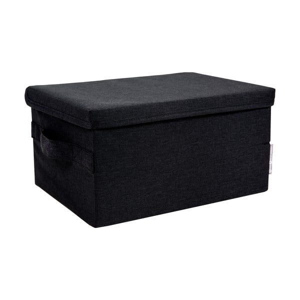 Iš tekstilės daiktadėžė juodos spalvos su dangčiu 34x45x25 cm Soft Storage – Bigso Box of Sweden