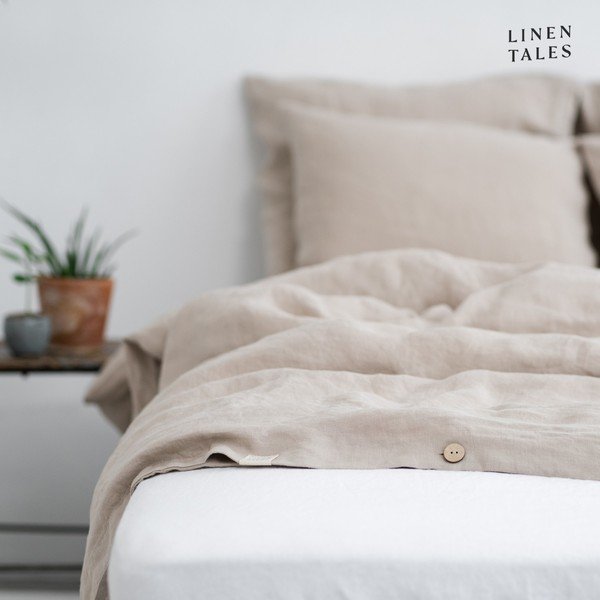 Kreminė kanapių pluošto dvigulė patalynė 200x220 cm - Linen Tales-image-4