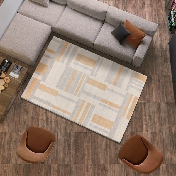 Šviesiai pilkos spalvos/kreminės spalvos kilimas 160x230 cm Craft – Universal-image-2