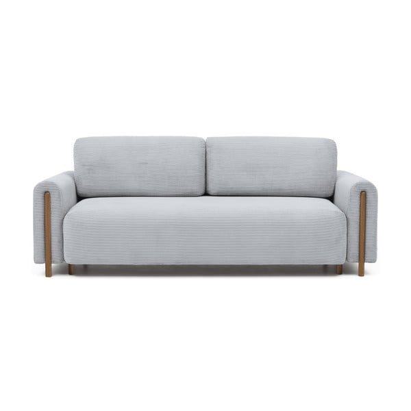 Pilkos spalvos iš kordinio velveto sulankstoma/su sandėliavimo vieta sofa 244 cm Arcadova – ELTAP