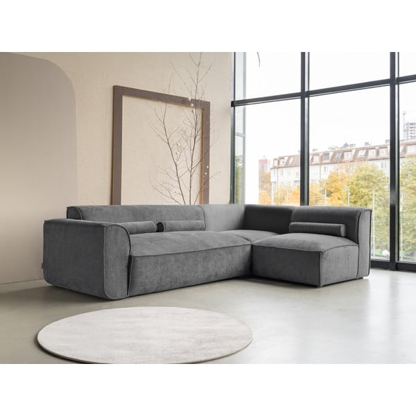 Kampinė sofa pilkos spalvos (su dešiniuoju kampu) Flex Felix – Miuform-image-3
