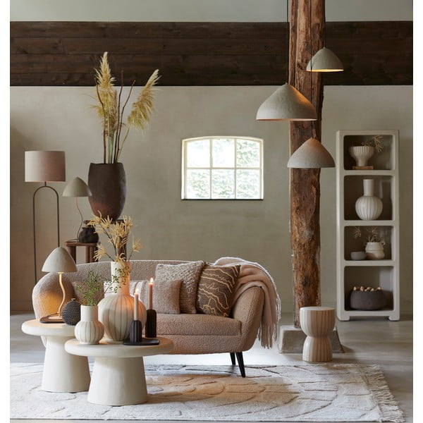 Apvalios formos kavos staliukas smėlio spalvos ø 70 cm Kulona – Light & Living-image-1