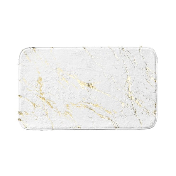 Baltos spalvos/auksinės spalvos vonios kilimėlis 45x75 cm Aquamarbre – douceur d'intérieur