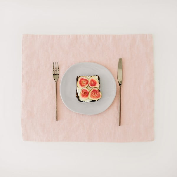 Rožinis lininis stalo padėkliukas Linen Tales, 35 x 45 cm
