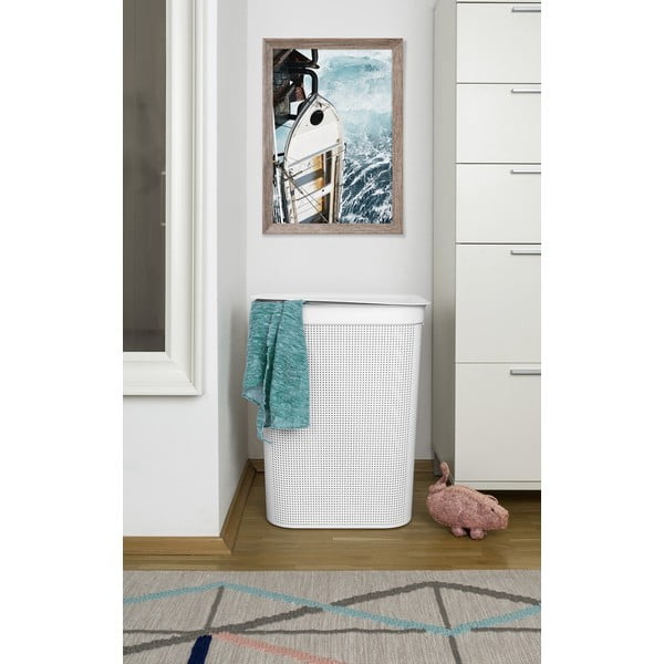 Baltas plastikinis skalbinių krepšys 50 l Brisen - Rotho-image-1