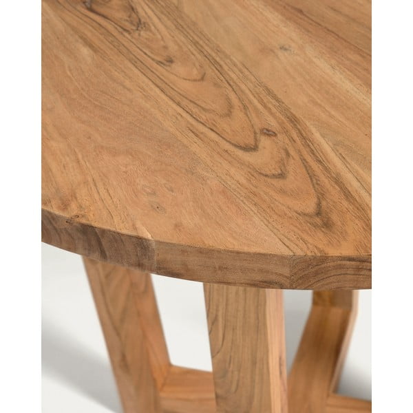 Iš akacijos masyvo apvalios formos valgomojo stalas natūralios spalvos ø 90 cm Nahla – Kave Home-image-4