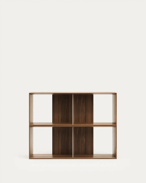 Modulinės lentynos natūralios spalvos iš riešutmedžio 2 vnt. 101x76 cm Litto – Kave Home-image-3