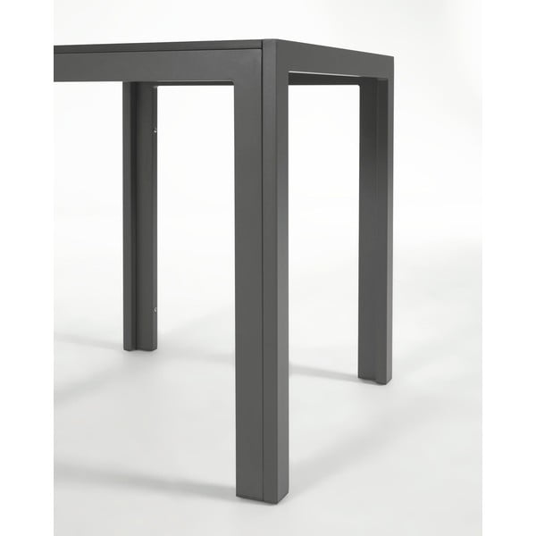 Pilkos spalvos aliuminio lauko stalas Kave Home Sirley, 70 x 70 cm-image-2