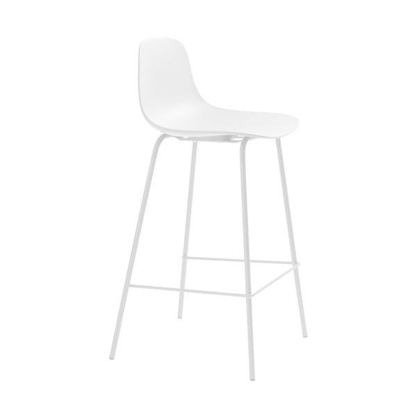 Baltos spalvos iš plastiko baro taburetė (sėdynės aukštis 67,5 cm) Whitby – Unique Furniture