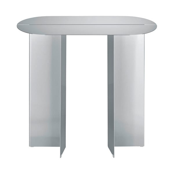 Matinės sidabrinės spalvos iš nerūdijančio plieno konsolinis staliukas 35x80 cm Oru – Blomus