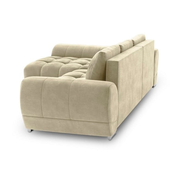 Smėlio spalvos aksominė sofa-lova Windsor & Co Sofos Nuage, kairysis kampas-image-3
